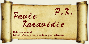 Pavle Karavidić vizit kartica